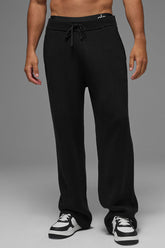 Domain Rib Knit Sweatpant - Black