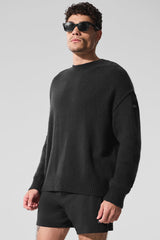 Unisex Wool Cashmere New Class Crewneck Sweater - Black