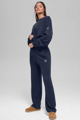 Unisex Wool Cashmere New Class Crewneck Sweater - Navy