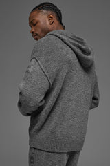 Wool Cashmere New Class Full Zip Hoodie - Platinum Grey