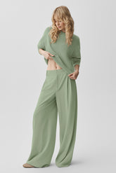High-Waist Dreamscape Trouser (Long) - Dune Grass