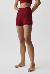4" Seamless Modal Ribbed High-Waist Short - Summer Romance Red