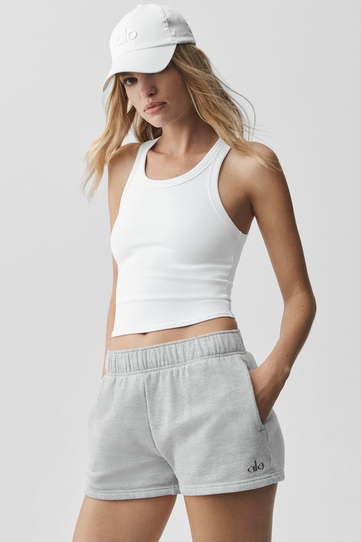 Goddess Ribbed Go-To Tank - White