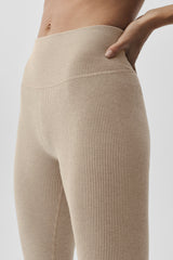 Seamless High-Waist Two Tone Rib Legging - Gravel Heather